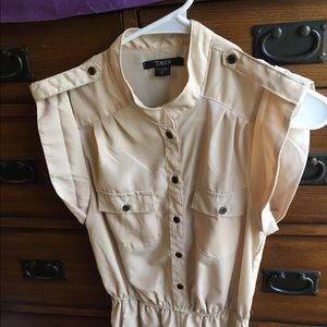 Tan Buttoned Jumpsuit