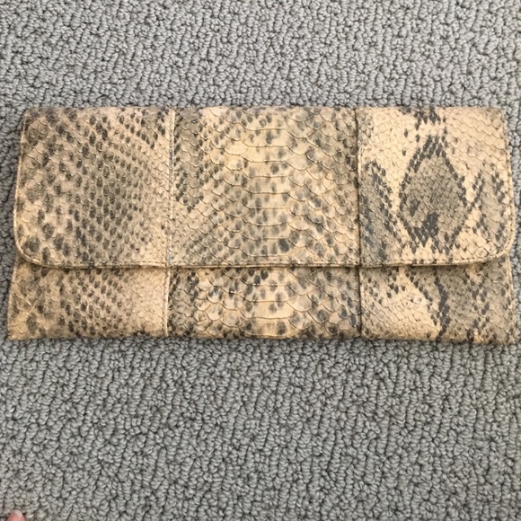 Faux snake skin clutch- NEW