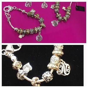 Monogram Initial Charm Bead Bracelets, NWT & boxed