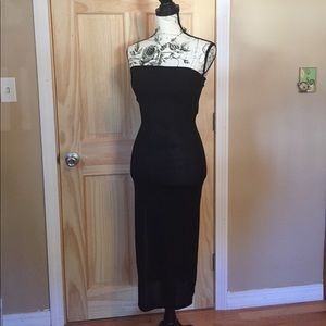 Vntg 90s BodyCon Arden B slinky black dress