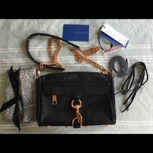 Rebecca Minkoff Mini MAC Black Rose Gold Crossbody