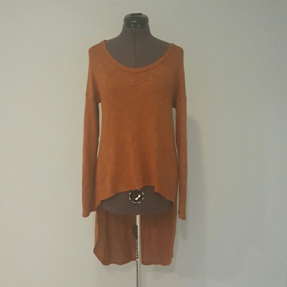 Chestnut brown high lo sweater - Picture 1 of 2
