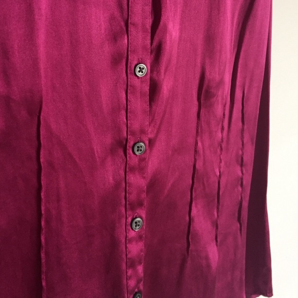 Express Tops - Express magenta cap sleeve silk blouse L Express Tops - Express magenta cap sleeve silk blouse L