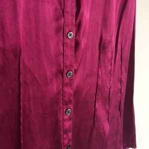 Express Tops - Express magenta cap sleeve silk blouse L Express Tops - Express magenta cap sleeve silk blouse L