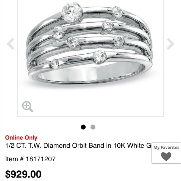Zales 1/2 ct diamond and white gold "orbit" ring!