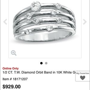 Zales 1/2 ct diamond and white gold "orbit" ring!