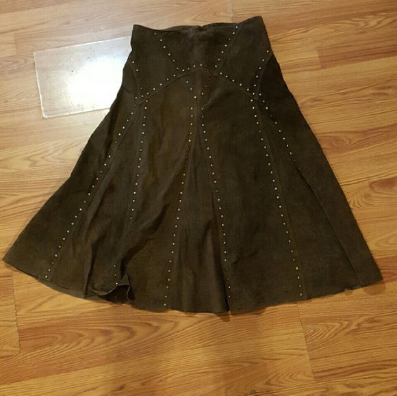 Leather studded skirt