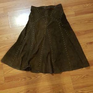 Leather studded skirt