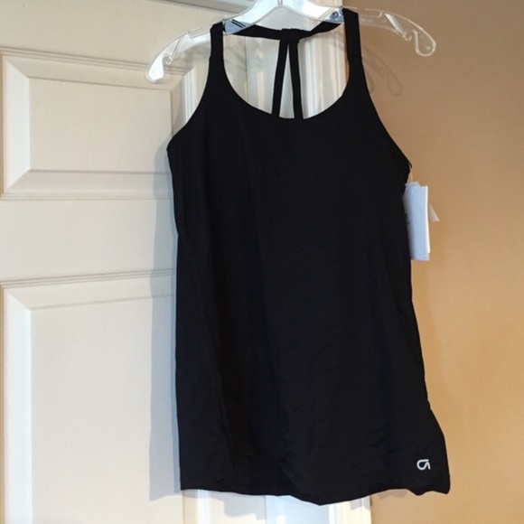 GapFit black workout tank.
