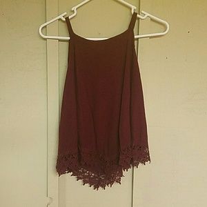 Maroon Crop Top