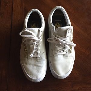 White leather Vans