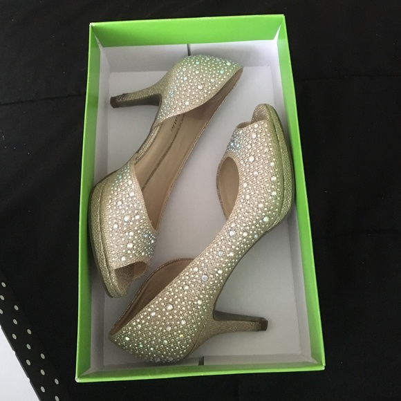 Gold Stone Heels