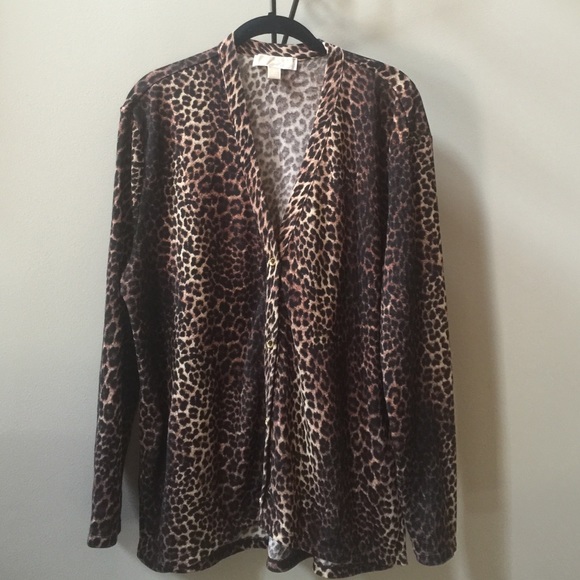 Micheal Kors leopard sweater  cardigan large