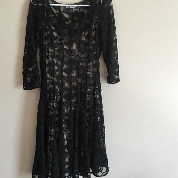 Lace dress with nude slip