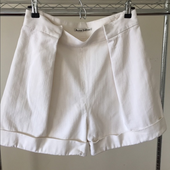 Acne Studios Pants - Acne White Sailor Shorts