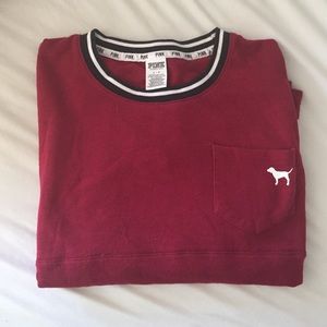 Pink Victoria's Secret varsity crew.