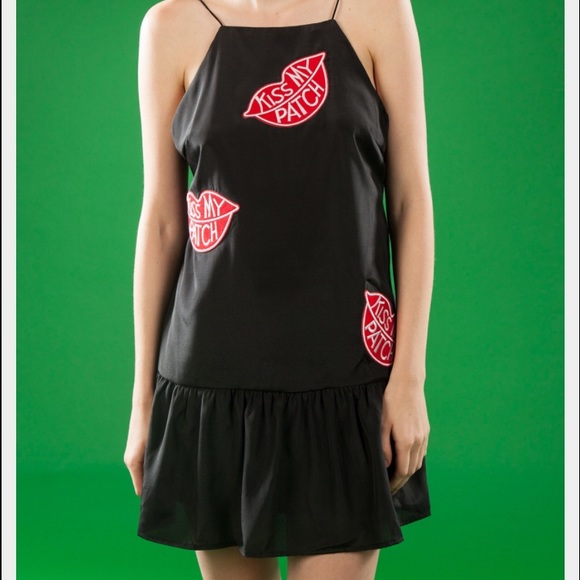 Womans kiss my peach halter top dress