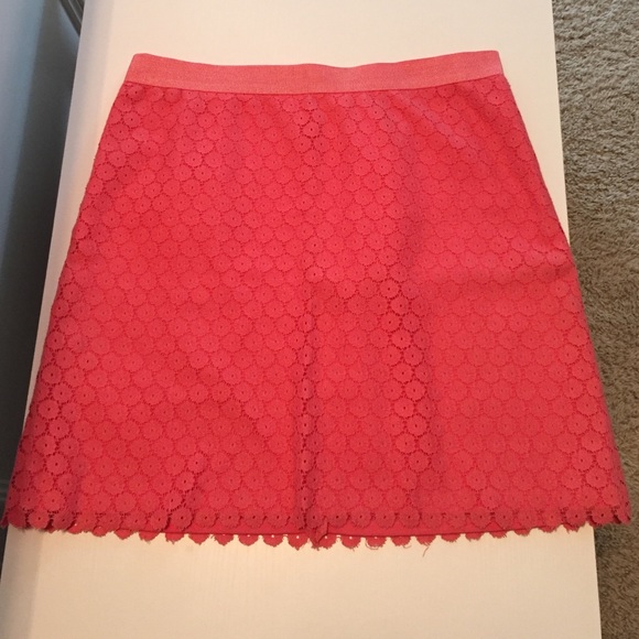 Pink floral skirt LOFT