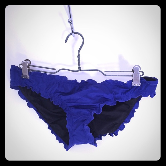 Blue Victoria's Secret Rouched Bikini Bottom