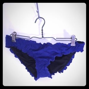 Blue Victoria's Secret Rouched Bikini Bottom