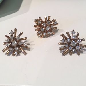 JCrew ring and matching earrings