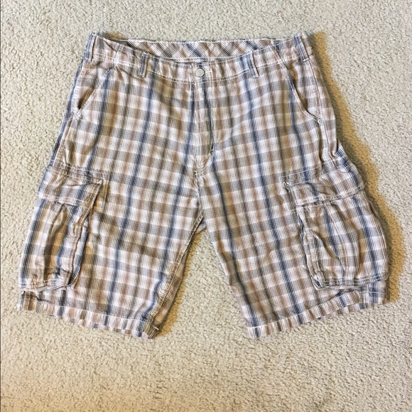 Men's cargo plaid shorts - Picture 1 of 3