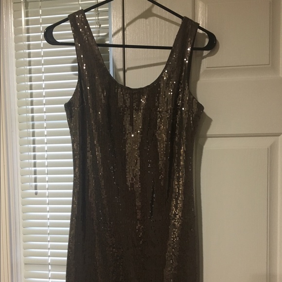 Brown Sequin mini dress