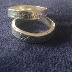 Sterling silver with rings that say