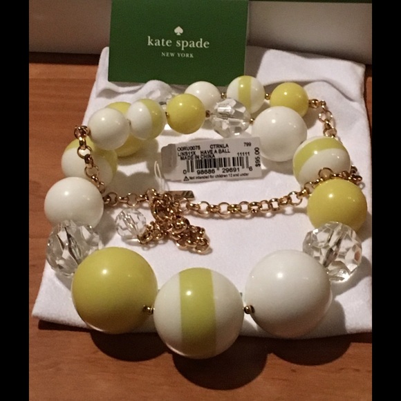 🎉SOLD🎉Auth Kate Spade "Have a Ball" Necklace NWT - Picture 4 of 4