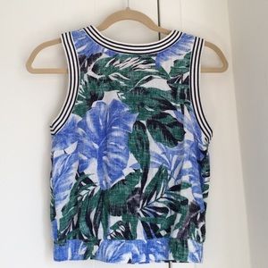 JOA linen floral top