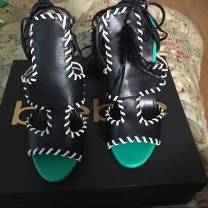 Bebe Feather wrap around Heels