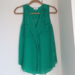 Aritzia sleeveless green blouse