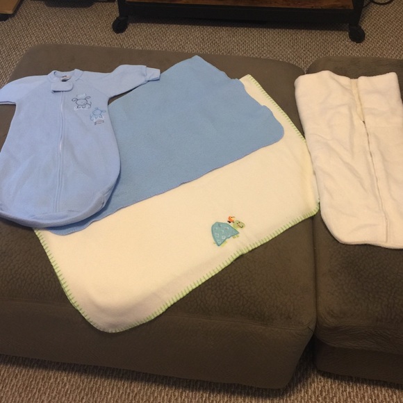 Infant blankets and winter apparel.
