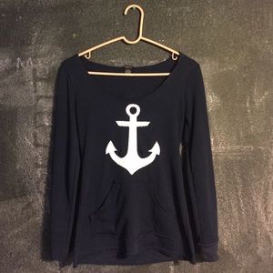 NAVY Hooded Anchor Top