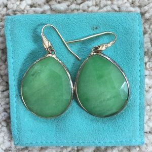 Pretty green hand cut quartz Stella & Dot earrings