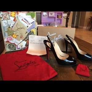 CHRISTIAN LOUBOUTIN N° PRIVE 120 PATENT BLACK