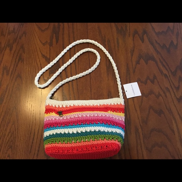 Woven Bright Color Striped Purse