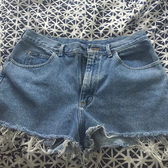 Denim high waisted shorts