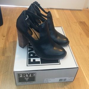 Frye black leather ankle boot