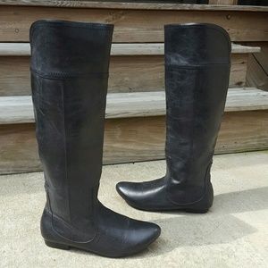 Faux Leather Knee High Boots