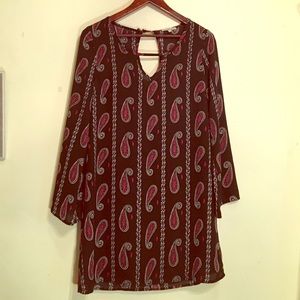 Black paisley sheath dress