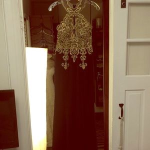 Black and gold evening gown