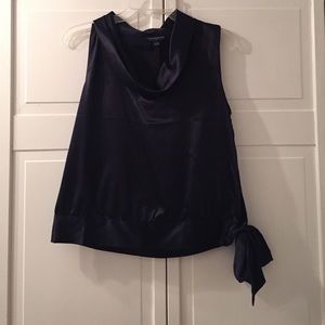 Navy banana republic top with cowl neck