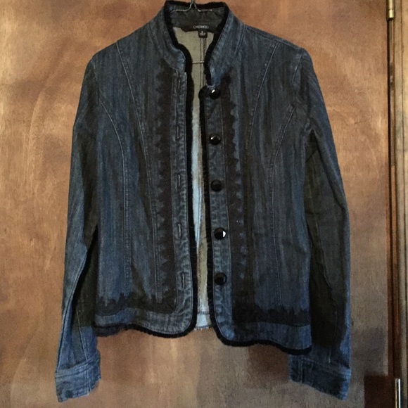 Chadwick's Denim Jacket with Black Trim Sz 6