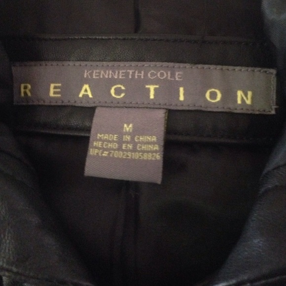 Kenneth Cole leather jacket hoodie - Picture 2 of 4
