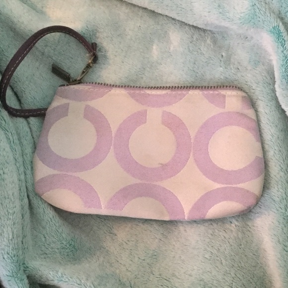 coach purple wristlet