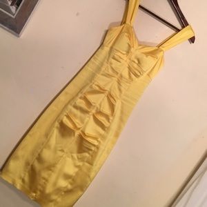 Yellow thick strap party dress!