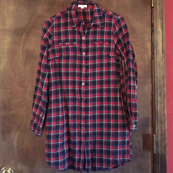 Flannel Shirt Dress Sz M