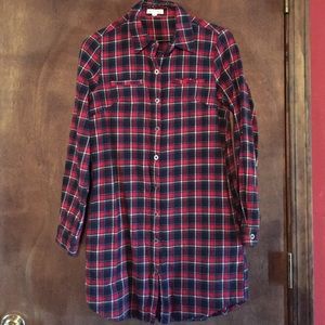 Flannel Shirt Dress Sz M