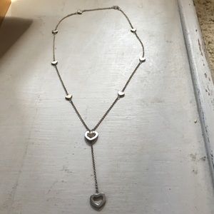 Sterling silver Tiffany's heart lariat necklace